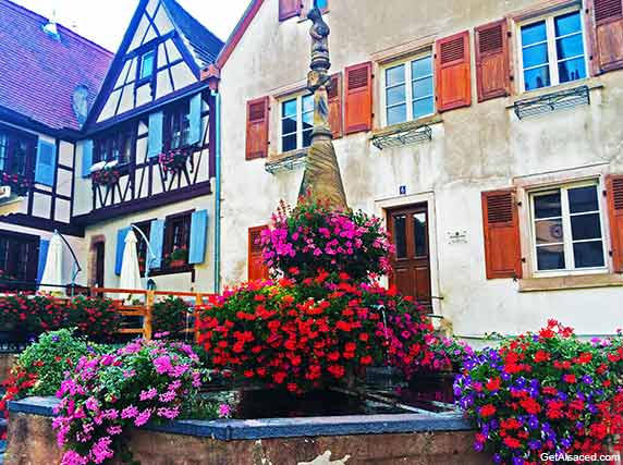 village houses in Dambach la Ville in Alsace France