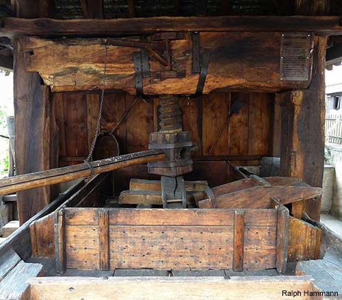 An old wine press in the small village of Mittelbergheim in Alsace France