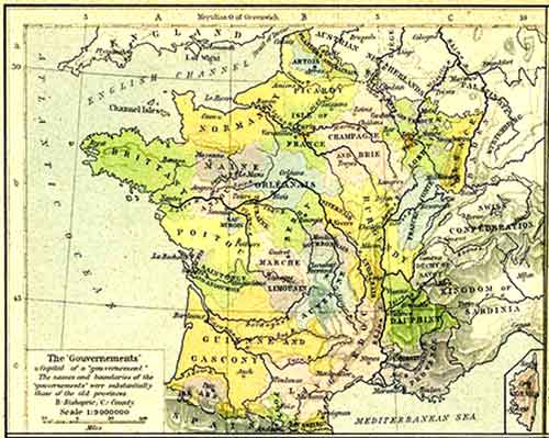 old French map including Alsace region